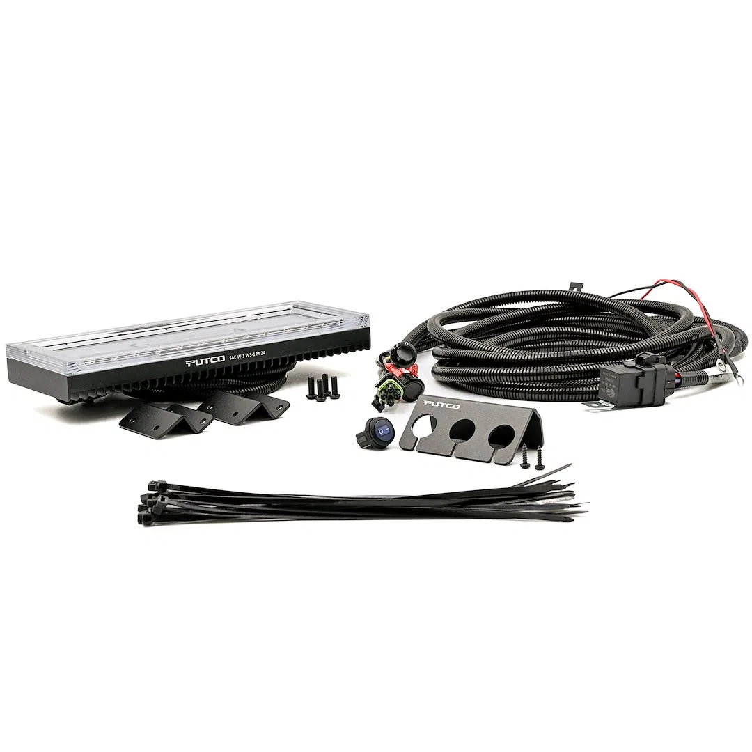 960112-KIT – PUTCO Warning Light, 12 Inch Length x 4 Inch Width Light Bar Permanent Mount LED Strobe Clear Polycarbon...